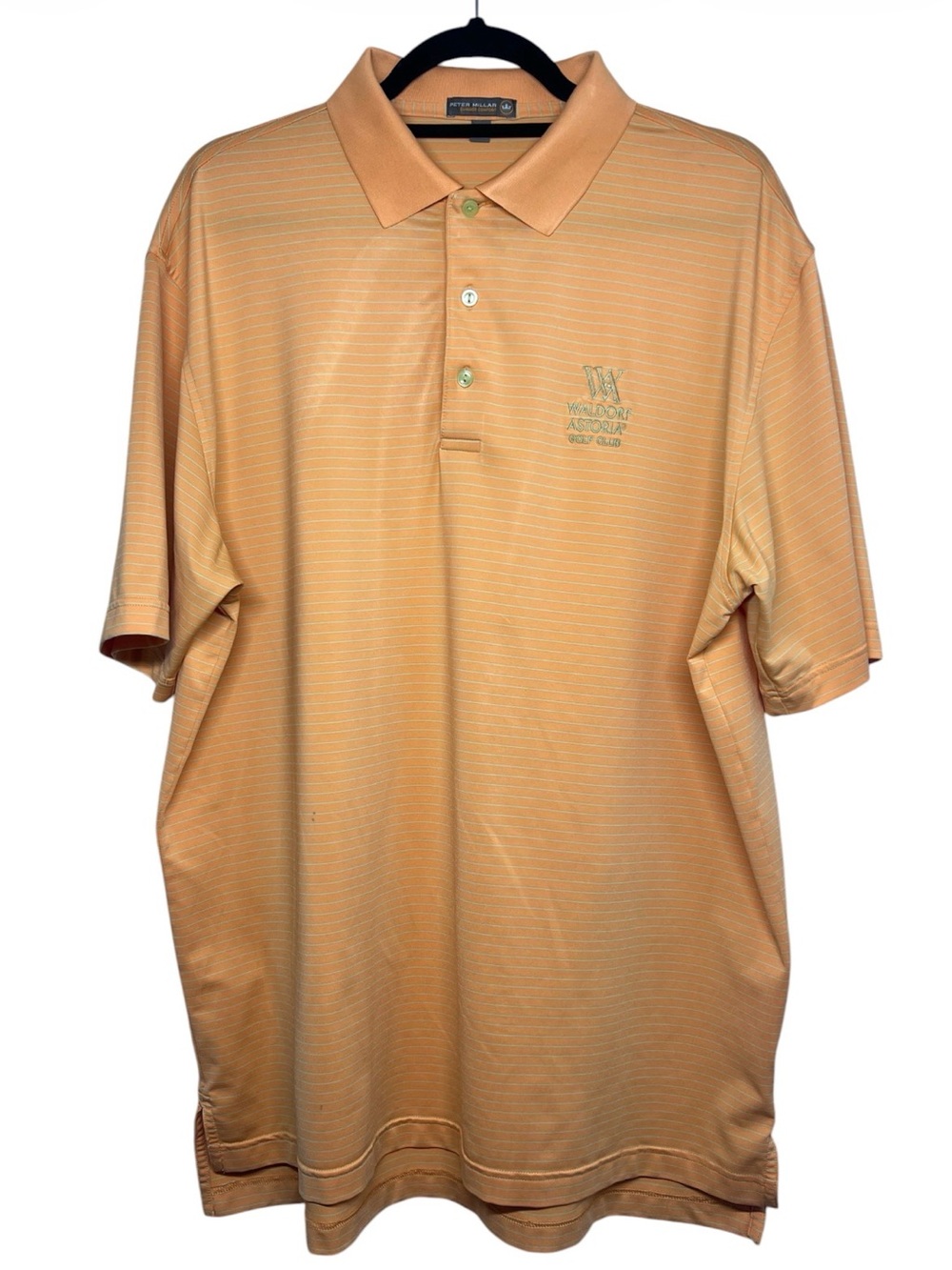 Peter Millar Summer Comfort Polo Mens Large L Waldorf Astoria Golf Club Orange